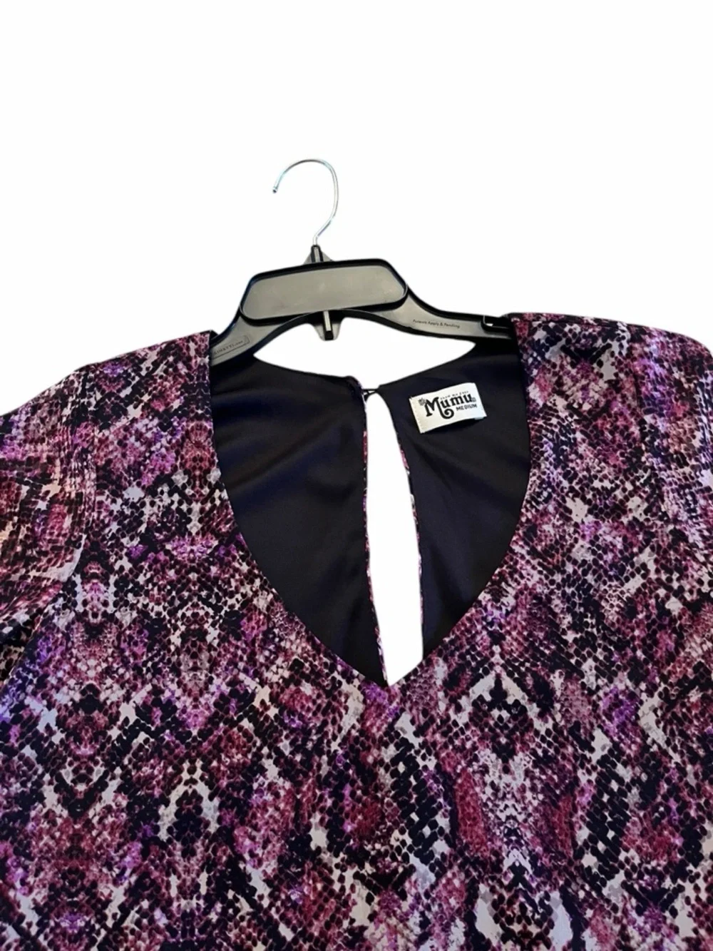 Show Me Your Mumu Snake Print Mini Purple Dress Boho Flowy Bell Sleeve M